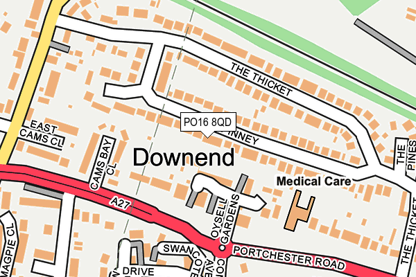 PO16 8QD map - OS OpenMap – Local (Ordnance Survey) PO16 8QD map - OS OpenMap – Local (Ordnance Survey)