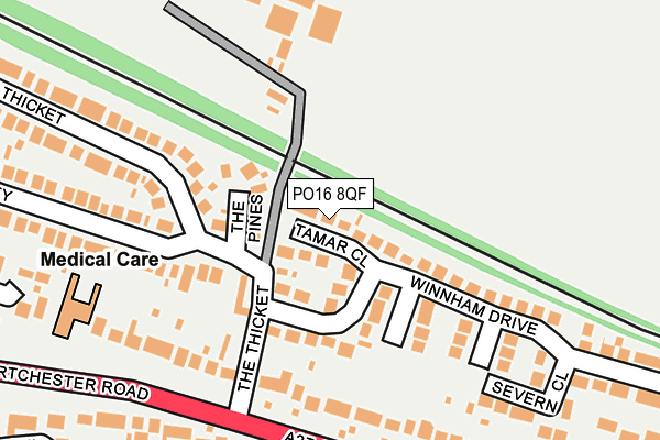 PO16 8QF map - OS OpenMap – Local (Ordnance Survey) PO16 8QF map - OS OpenMap – Local (Ordnance Survey)