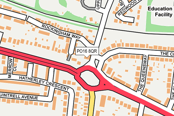 PO16 8QR map - OS OpenMap – Local (Ordnance Survey) PO16 8QR map - OS OpenMap – Local (Ordnance Survey)