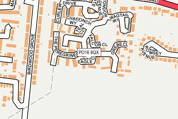 PO16 8QX map - OS OpenMap – Local (Ordnance Survey) PO16 8QX map - OS OpenMap – Local (Ordnance Survey)