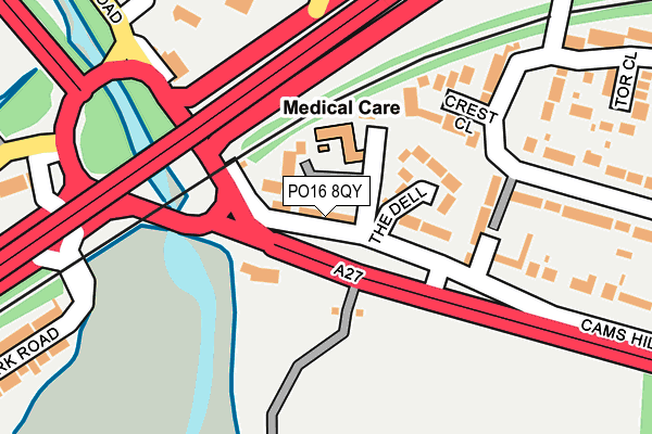 PO16 8QY map - OS OpenMap – Local (Ordnance Survey)