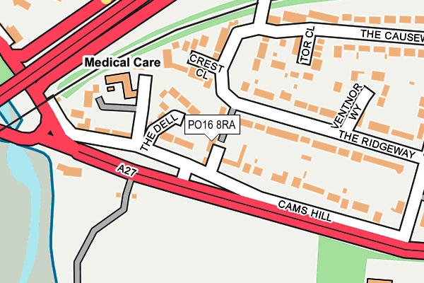 PO16 8RA map - OS OpenMap – Local (Ordnance Survey) PO16 8RA map - OS OpenMap – Local (Ordnance Survey)