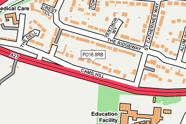 PO16 8RB map - OS OpenMap – Local (Ordnance Survey) PO16 8RB map - OS OpenMap – Local (Ordnance Survey)