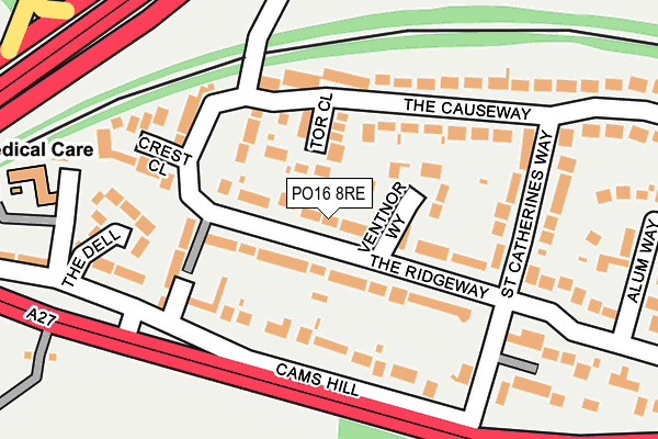 PO16 8RE map - OS OpenMap – Local (Ordnance Survey) PO16 8RE map - OS OpenMap – Local (Ordnance Survey)