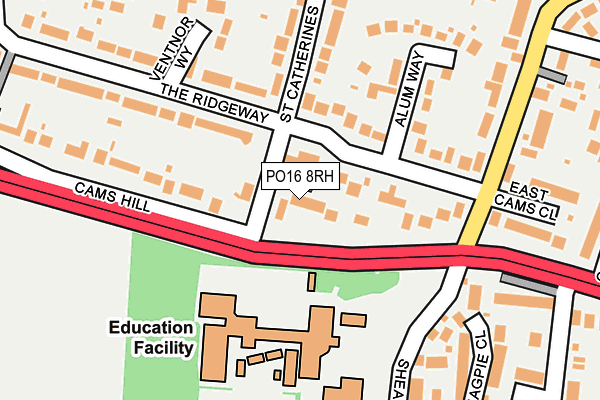 PO16 8RH map - OS OpenMap – Local (Ordnance Survey) PO16 8RH map - OS OpenMap – Local (Ordnance Survey)