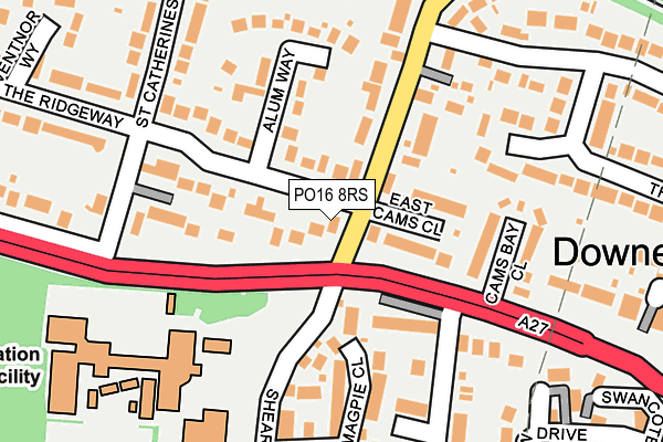 PO16 8RS map - OS OpenMap – Local (Ordnance Survey) PO16 8RS map - OS OpenMap – Local (Ordnance Survey)