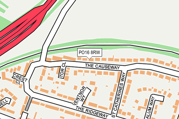 PO16 8RW map - OS OpenMap – Local (Ordnance Survey) PO16 8RW map - OS OpenMap – Local (Ordnance Survey)
