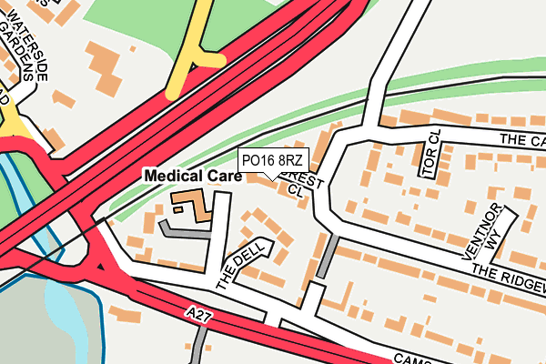 PO16 8RZ map - OS OpenMap – Local (Ordnance Survey) PO16 8RZ map - OS OpenMap – Local (Ordnance Survey)