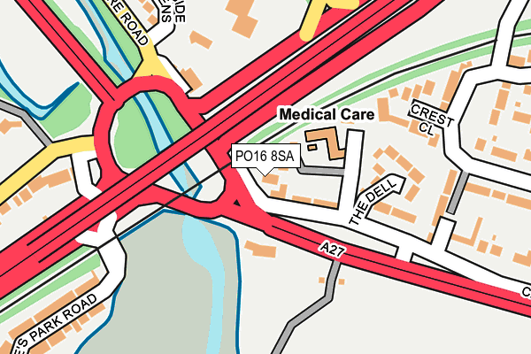 PO16 8SA map - OS OpenMap – Local (Ordnance Survey) PO16 8SA map - OS OpenMap – Local (Ordnance Survey)