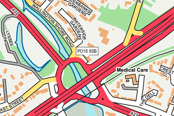 PO16 8SB map - OS OpenMap – Local (Ordnance Survey) PO16 8SB map - OS OpenMap – Local (Ordnance Survey)