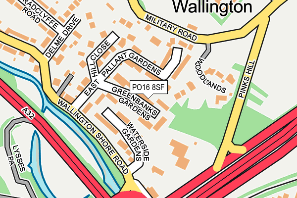 PO16 8SF map - OS OpenMap – Local (Ordnance Survey) PO16 8SF map - OS OpenMap – Local (Ordnance Survey)
