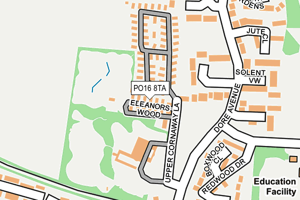 PO16 8TA map - OS OpenMap – Local (Ordnance Survey) PO16 8TA map - OS OpenMap – Local (Ordnance Survey)