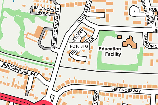 PO16 8TG map - OS OpenMap – Local (Ordnance Survey) PO16 8TG map - OS OpenMap – Local (Ordnance Survey)