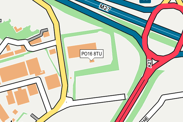 PO16 8TU map - OS OpenMap – Local (Ordnance Survey) PO16 8TU map - OS OpenMap – Local (Ordnance Survey)