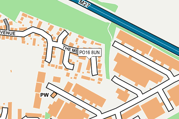 PO16 8UN map - OS OpenMap – Local (Ordnance Survey) PO16 8UN map - OS OpenMap – Local (Ordnance Survey)
