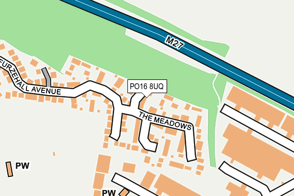 PO16 8UQ map - OS OpenMap – Local (Ordnance Survey)