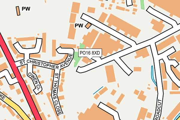PO16 8XD map - OS OpenMap – Local (Ordnance Survey) PO16 8XD map - OS OpenMap – Local (Ordnance Survey)