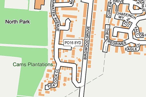 PO16 8YD map - OS OpenMap – Local (Ordnance Survey) PO16 8YD map - OS OpenMap – Local (Ordnance Survey)