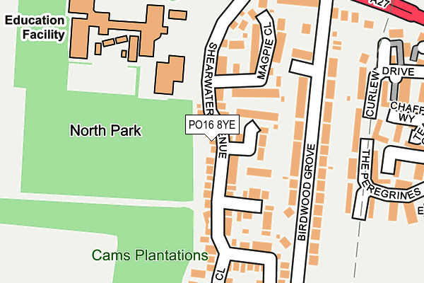 PO16 8YE map - OS OpenMap – Local (Ordnance Survey) PO16 8YE map - OS OpenMap – Local (Ordnance Survey)