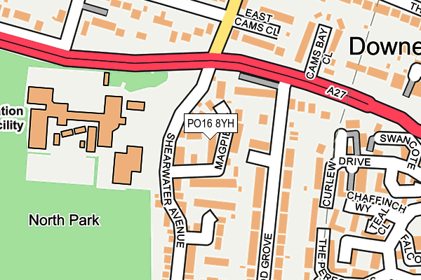PO16 8YH map - OS OpenMap – Local (Ordnance Survey) PO16 8YH map - OS OpenMap – Local (Ordnance Survey)