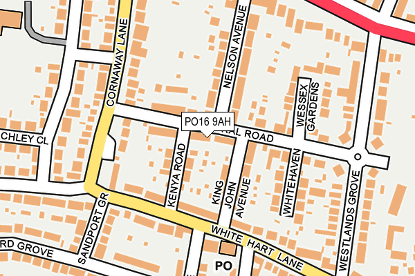 PO16 9AH map - OS OpenMap – Local (Ordnance Survey) PO16 9AH map - OS OpenMap – Local (Ordnance Survey)