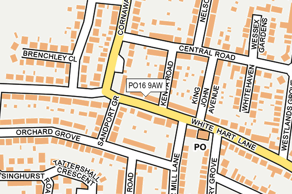PO16 9AW map - OS OpenMap – Local (Ordnance Survey) PO16 9AW map - OS OpenMap – Local (Ordnance Survey)