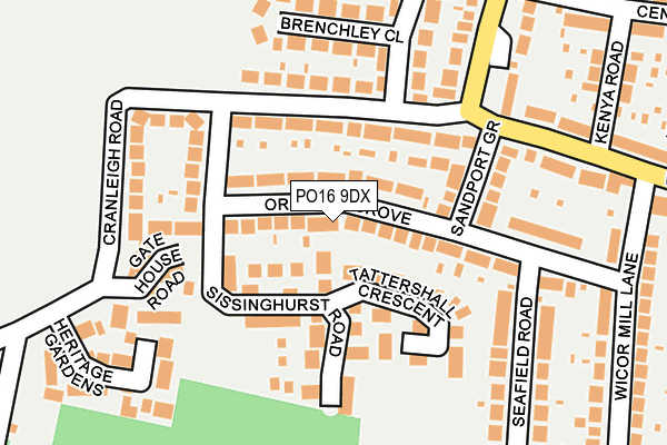 PO16 9DX map - OS OpenMap – Local (Ordnance Survey) PO16 9DX map - OS OpenMap – Local (Ordnance Survey)