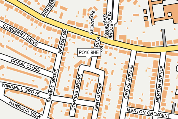 PO16 9HE map - OS OpenMap – Local (Ordnance Survey) PO16 9HE map - OS OpenMap – Local (Ordnance Survey)