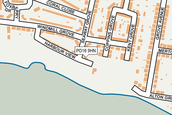 PO16 9HN map - OS OpenMap – Local (Ordnance Survey) PO16 9HN map - OS OpenMap – Local (Ordnance Survey)