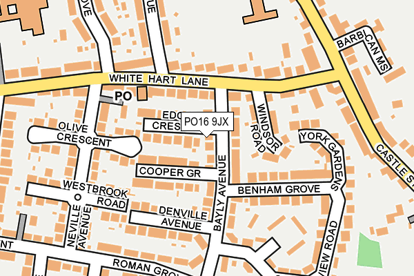 PO16 9JX map - OS OpenMap – Local (Ordnance Survey) PO16 9JX map - OS OpenMap – Local (Ordnance Survey)