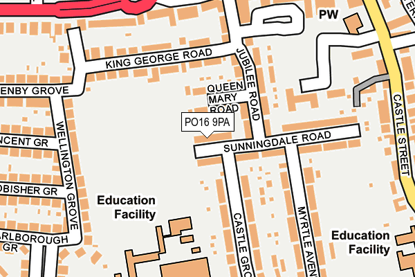 PO16 9PA map - OS OpenMap – Local (Ordnance Survey) PO16 9PA map - OS OpenMap – Local (Ordnance Survey)