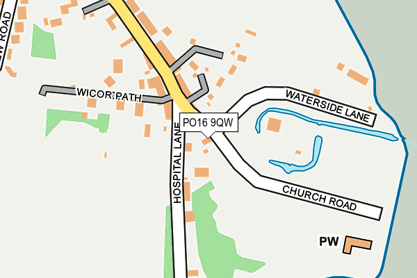 PO16 9QW map - OS OpenMap – Local (Ordnance Survey) PO16 9QW map - OS OpenMap – Local (Ordnance Survey)