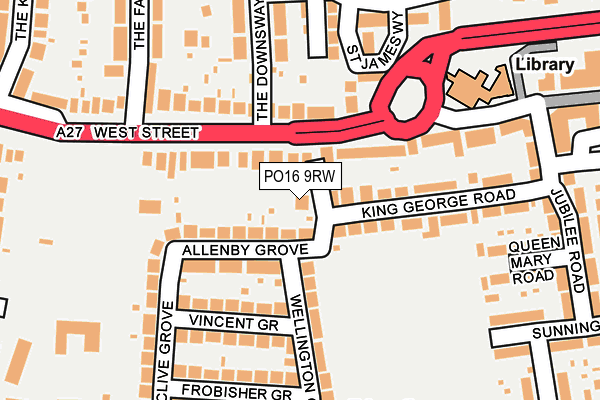 PO16 9RW map - OS OpenMap – Local (Ordnance Survey) PO16 9RW map - OS OpenMap – Local (Ordnance Survey)