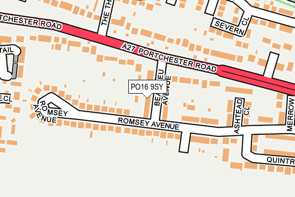 PO16 9SY map - OS OpenMap – Local (Ordnance Survey) PO16 9SY map - OS OpenMap – Local (Ordnance Survey)