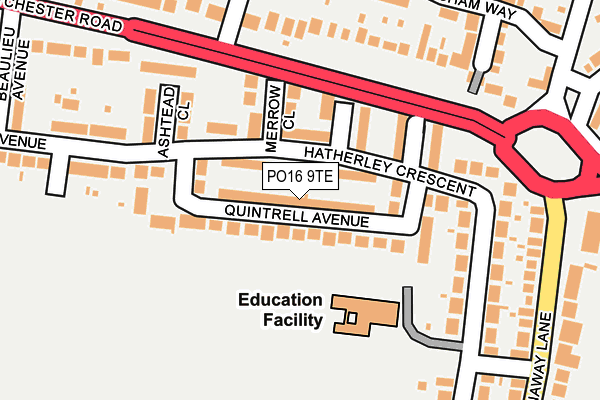 PO16 9TE map - OS OpenMap – Local (Ordnance Survey) PO16 9TE map - OS OpenMap – Local (Ordnance Survey)