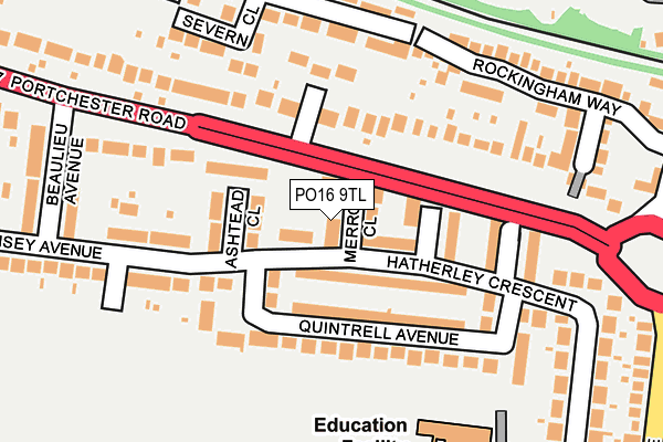 PO16 9TL map - OS OpenMap – Local (Ordnance Survey) PO16 9TL map - OS OpenMap – Local (Ordnance Survey)
