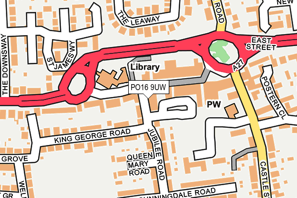 PO16 9UW map - OS OpenMap – Local (Ordnance Survey) PO16 9UW map - OS OpenMap – Local (Ordnance Survey)