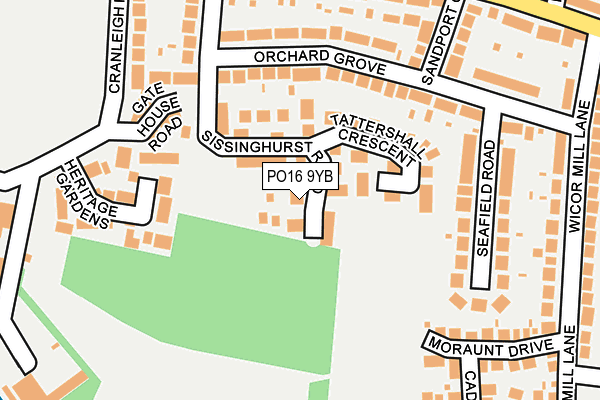 PO16 9YB map - OS OpenMap – Local (Ordnance Survey) PO16 9YB map - OS OpenMap – Local (Ordnance Survey)