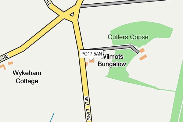 PO17 5AN map - OS OpenMap – Local (Ordnance Survey) PO17 5AN map - OS OpenMap – Local (Ordnance Survey)