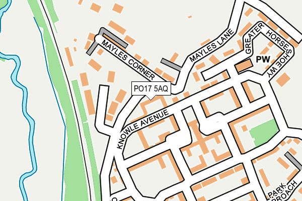 PO17 5AQ map - OS OpenMap – Local (Ordnance Survey) PO17 5AQ map - OS OpenMap – Local (Ordnance Survey)
