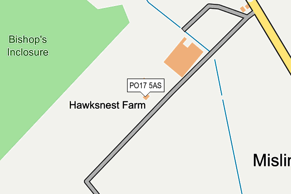 PO17 5AS map - OS OpenMap – Local (Ordnance Survey)
