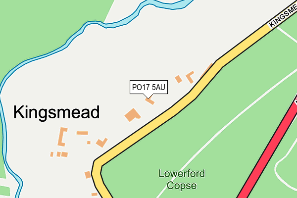 PO17 5AU map - OS OpenMap – Local (Ordnance Survey) PO17 5AU map - OS OpenMap – Local (Ordnance Survey)