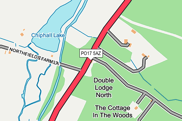 PO17 5AZ map - OS OpenMap – Local (Ordnance Survey) PO17 5AZ map - OS OpenMap – Local (Ordnance Survey)