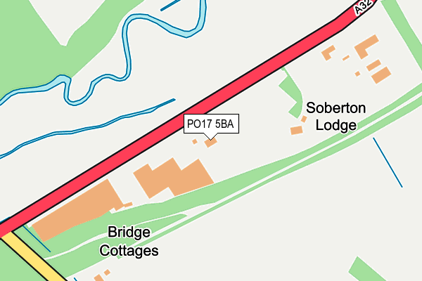 PO17 5BA map - OS OpenMap – Local (Ordnance Survey) PO17 5BA map - OS OpenMap – Local (Ordnance Survey)