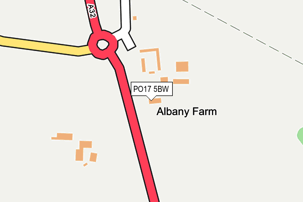 PO17 5BW map - OS OpenMap – Local (Ordnance Survey) PO17 5BW map - OS OpenMap – Local (Ordnance Survey)
