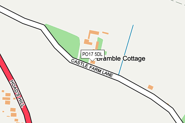 PO17 5DL map - OS OpenMap – Local (Ordnance Survey) PO17 5DL map - OS OpenMap – Local (Ordnance Survey)