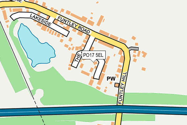 PO17 5EL map - OS OpenMap – Local (Ordnance Survey) PO17 5EL map - OS OpenMap – Local (Ordnance Survey)