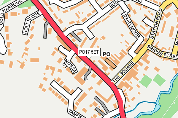 PO17 5ET map - OS OpenMap – Local (Ordnance Survey) PO17 5ET map - OS OpenMap – Local (Ordnance Survey)