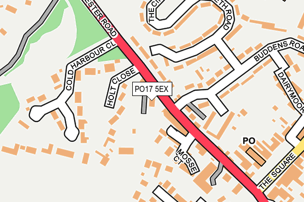 PO17 5EX map - OS OpenMap – Local (Ordnance Survey) PO17 5EX map - OS OpenMap – Local (Ordnance Survey)