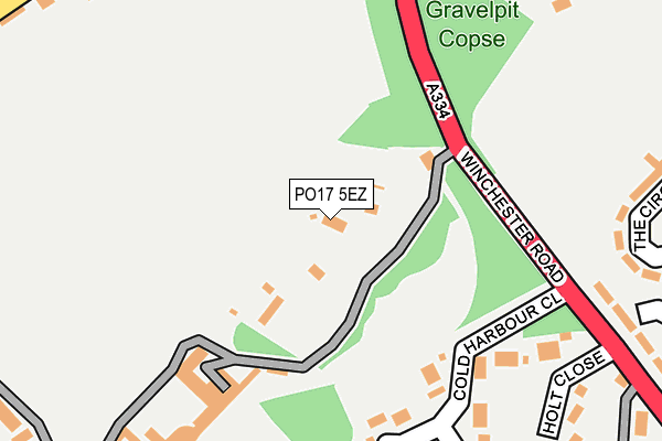 PO17 5EZ map - OS OpenMap – Local (Ordnance Survey)